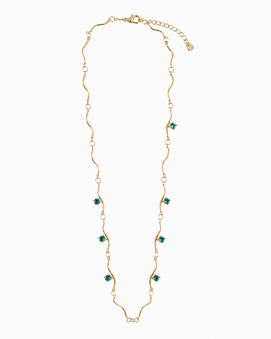 COLLANA SHINY WAVE GOLD BLUE